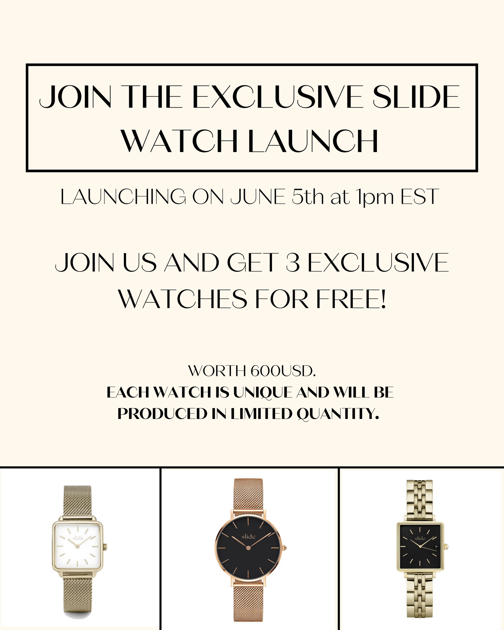 SLIDE EXCLUSIVE WATCH LAUNCH - BY INVITATION ONLY